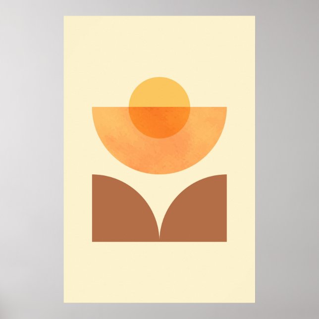 Poster Arte do Círculo Geométrico Abstrato escandinavo (Frente)