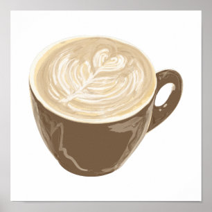 Pôster arte do coração do café