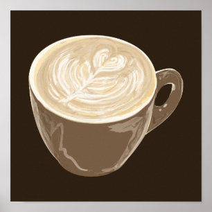 Poster arte do coração do café