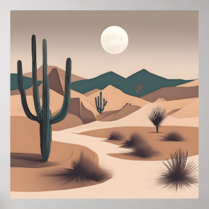 Poster Arte do deserto minimalista