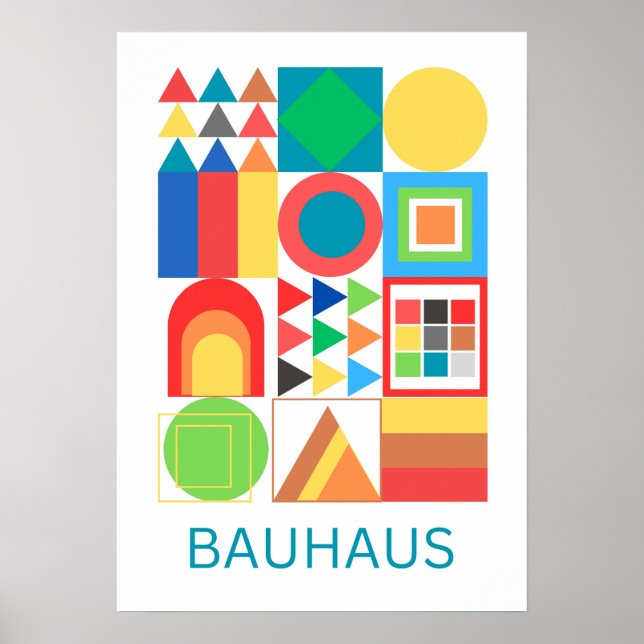 Poster Arte do Design Moderno Minimalista Bauhaus (Frente)