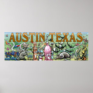 Poster Arte do divertimento de Austin Texas
