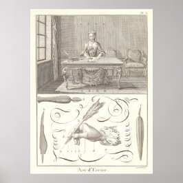 Poster Arte do Escrevendo - L'Art d'Ecrire - Diderot 1765