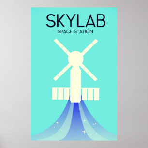 Poster Arte do espaço da estação espacial de Skylab