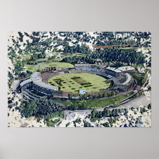 Poster Arte do Estádio de Críquete - Southampton, Hampshi