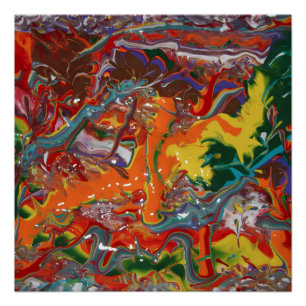 Pôster Arte do Fluxo de Cores do Arco-Íris