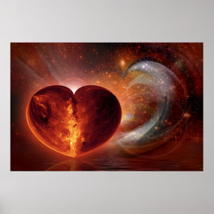 Pôster ARTE do Fractal - universo quente do amor