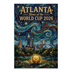 Pôster Arte do Futebol de Atlanta 2026 Projeto do Estádio