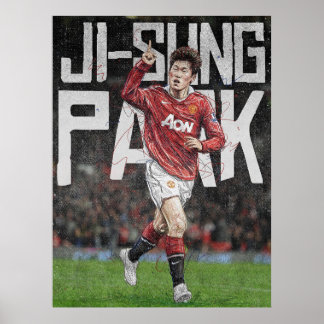 Poster Arte do Futebol de Ji-Sung Park no Manchester Unit