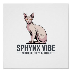 Pôster Arte do Gato Sphynx sob Luz Solar