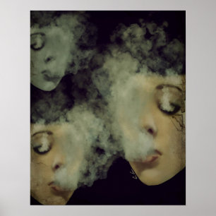 Poster Arte do Grunge de Vape do fumo da mulher