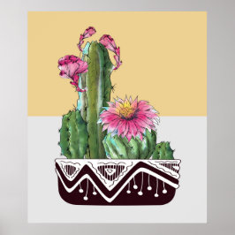 Poster Arte do Jardim de Cactus Moderna