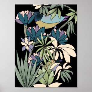 Poster Arte do jardim de flores de Abstrato