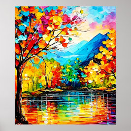 Poster Arte do Lago Rainbow Autumn
