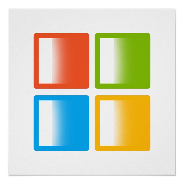 Pôster Arte do Logotipo da Microsoft (Frente)