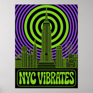 Poster Arte do Manhattan NYC Vibrates Empire State Buildi