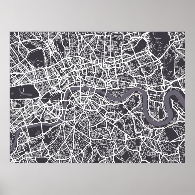 Poster Arte do Mapa da Inglaterra (Frente)