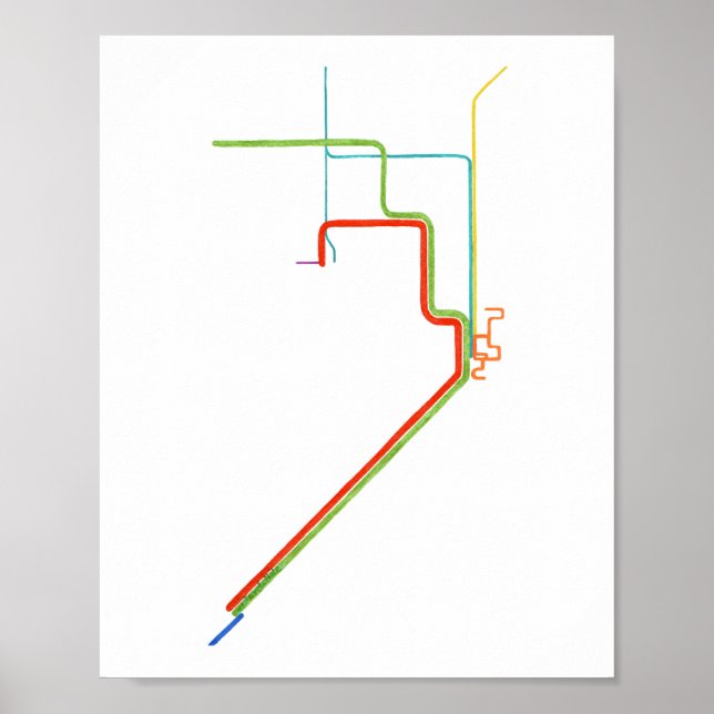 Poster Arte do Mapa do Metrô de Miami (Frente)