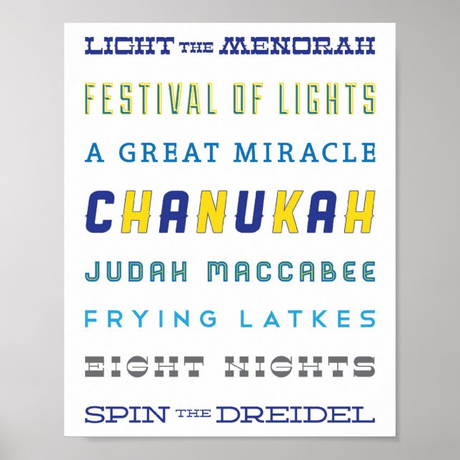 Pôster Arte do metrô | Chanukah (Frente)
