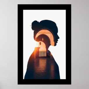 Poster Arte do Muro de Porta do Abstrato Marroquino