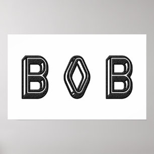 Pôster Arte do nome de letra do alfabeto