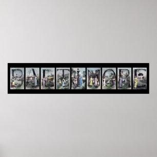 Pôster Arte do nome de letra do alfabeto de BALTIMORE