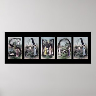 Pôster Arte do nome de letra do alfabeto de SAMOA