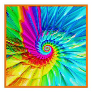Pôster Arte do Padrão Espiral de Intermitência de Cores