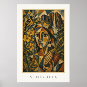Poster Arte do Patrimônio da Venezuela Viagens pela Amé