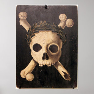 Poster Arte do praga preto - crânio e Crossbones