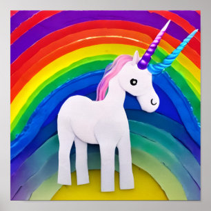 Poster Arte do Rainbow Unicorn