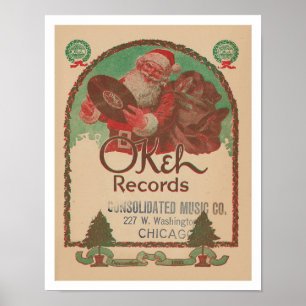 Poster ARTE DO reciclado: 1920 OKEH GRAVA PAMPHLET XMAS
