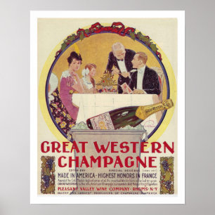 Poster ARTE DO reciclado: PUBLICIDADE DO CHAMPAGNE C.1915
