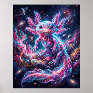 Poster Arte do Recife Estelar Axolote Nebulosa