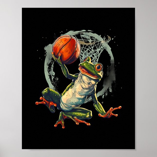 Poster Arte do Slam Dunk do Sapo Rã Sketll Hoop  (Frente)