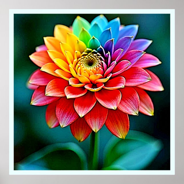 Poster Arte do Sonho Petal do Arco-Íris Vibrante (Frente)