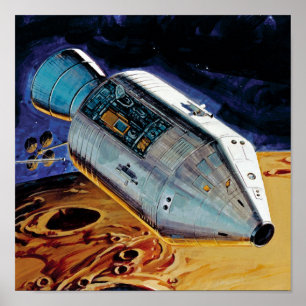 Poster Arte do Subsatélite da Apollo 15 da NASA em Órbita