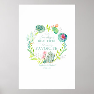 Pôster Arte do Succulent do cacto do livro de hóspedes d