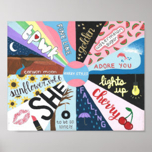 Poster Arte do ventilador de linha fina