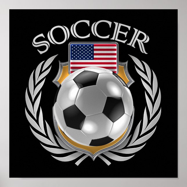 Poster Arte do Ventilador do Soccer 2016 nos EUA (Frente)