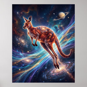 Poster Arte do Vento Solar Saltando Canguru Estelar