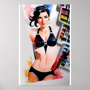 Poster Arte do Verão de Biquíni