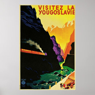 Poster Arte do viagem de turista de Jugoslávia da visita
