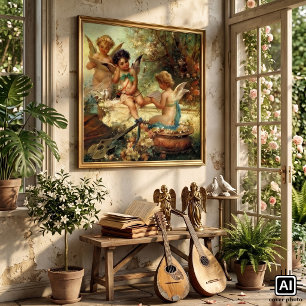 Pôster Arte do Victorian, anjos do músico por Hans Zatzk