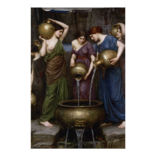 Pôster Arte do vintage do Waterhouse de Danaides