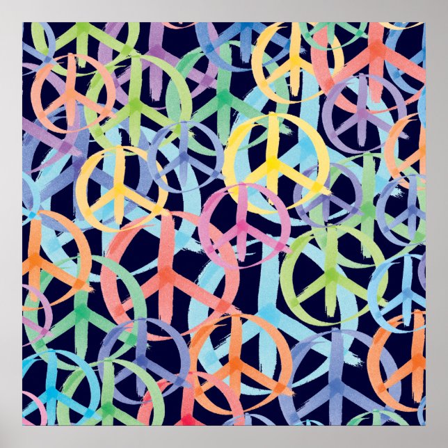Pôster Arte dos Símbolos da Paz (Frente)