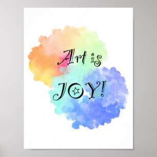 Poster Arte é a nuvem do arco-íris de Joy com texto preto