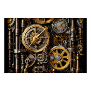 Pôster Arte e motor de alavanca a vapor