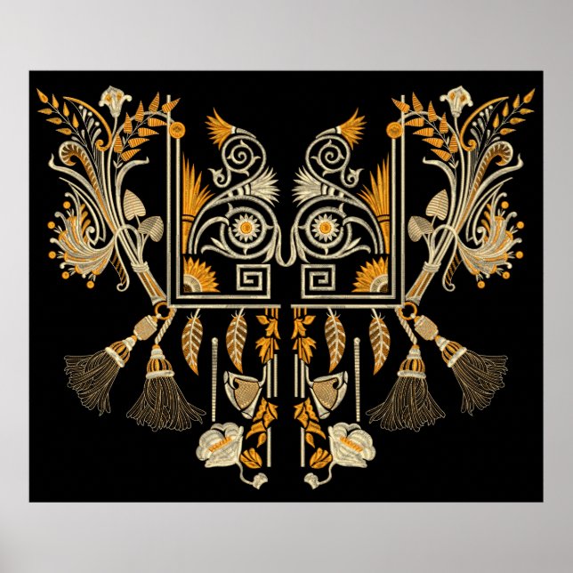 Poster Arte egípcia tradicional fronteira dourada crie mã (Frente)