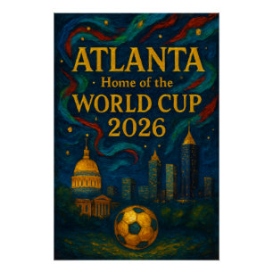 Pôster Arte Elegante do Futebol de Atlanta 2026